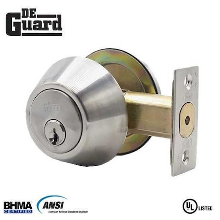 Deguard Premium Single Sided Deadbolt UL Listed Stainless Steel Finish - SC1 DDB01-SS-SC1